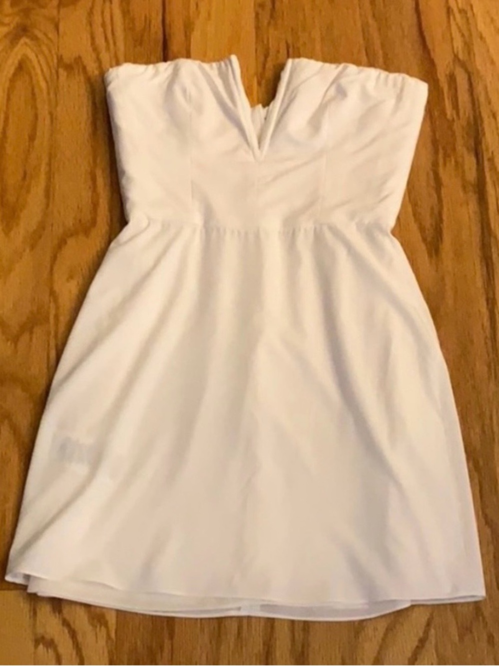 BCBGMaxAzria Strapless White A-Line Dress or Tunic with V-Notch